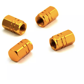 TT-products ventieldopppen hexagon gold aluminium 4 stuks goud