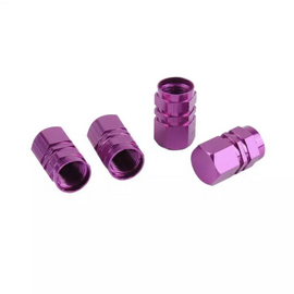 TT-products ventieldopppen hexagon purple aluminium 4 stuks paars