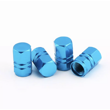 Afbeelding in Gallery-weergave laden, TT-products ventieldopppen hexagon light blue aluminium 4 stuks lichtblauw