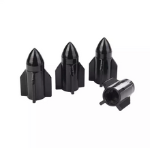 Afbeelding in Gallery-weergave laden, TT-products ventieldoppen Black Rockets aluminium 4 stuks zwart