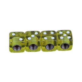 TT-products ventieldoppen Dice Clear Yellow dobbelstenen 4 stuks geel