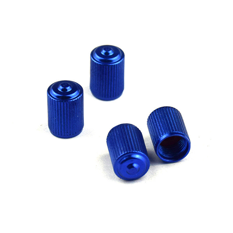 TT-products ventieldoppen Standaard Look aluminium 4 stuks blauw
