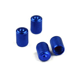 TT-products ventieldoppen Standaard Look aluminium 4 stuks blauw