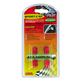 Lampa Hexagonal geanodiseerd aluminium ventieldopjes 4 stuks rood