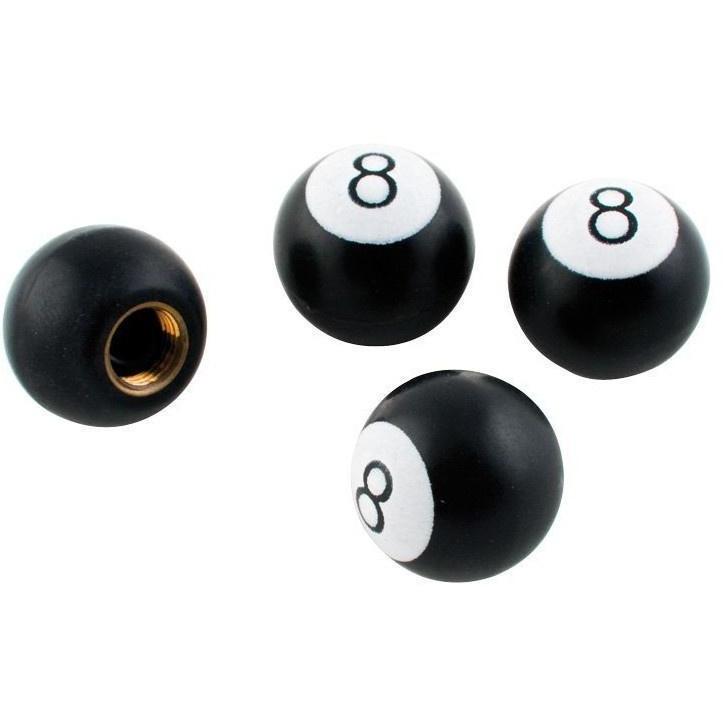 Race Sport ventieldoppen 8-Ball kunststof zwart 4 stuks