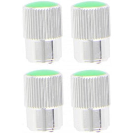 Race Sport ventieldoppen aluminium zilver/groen 4 stuks