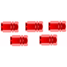 Afbeelding in Gallery-weergave laden, Race Sport ventieldoppen Hexagon AV aluminium rood 5 stuks