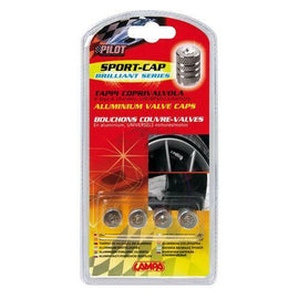 Lampa Brilliant Series aluminium ventieldoppen met diamant 4 stuks zilver